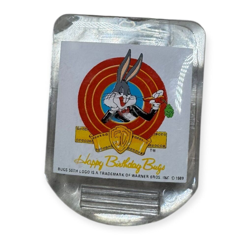Vintage 1990 Bugs Bunny 50 Year Birthday Magnet Clip Warner bros